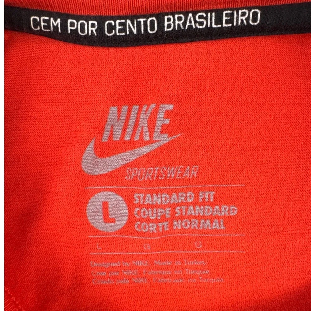 Nike T-Shirt Mens Large Selecao XI Canarinho Red Soccer Graphic EUC